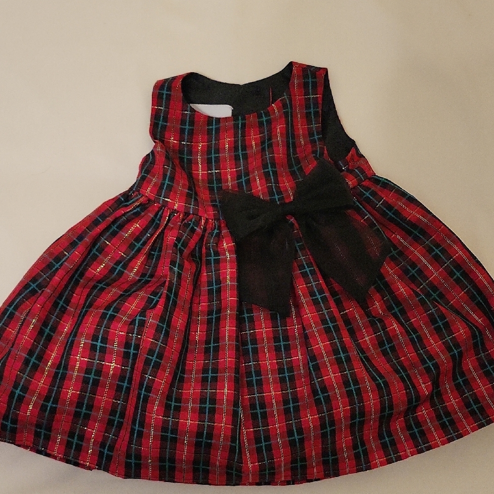 Petite Frais Sleeveless Tartan Dress with Bow Size 6M